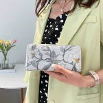 Women Fashion Floral Mid-Length Wallet Coin Purse - Image 2