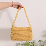Women Fashion Solid Color Woven Tote Bag - Image 5