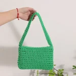 Women Fashion Solid Color Woven Tote Bag - Image 7